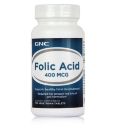 Imported GNC Folic Acid 400 mcg 100 Vegetarian tablets