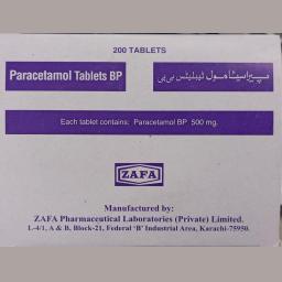 Paracetamol tablet 500 mg 200's zafa
