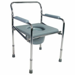 wheelchair with Power coated Steel silver folding frame