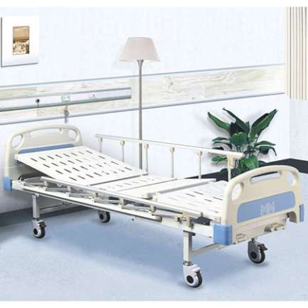 manual medical care bed with two cranks