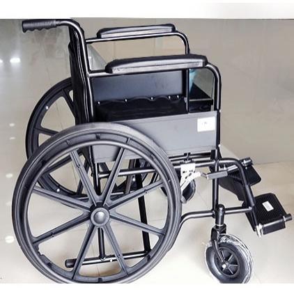 Chrome frame wheelchair Fixed armrest and legrest