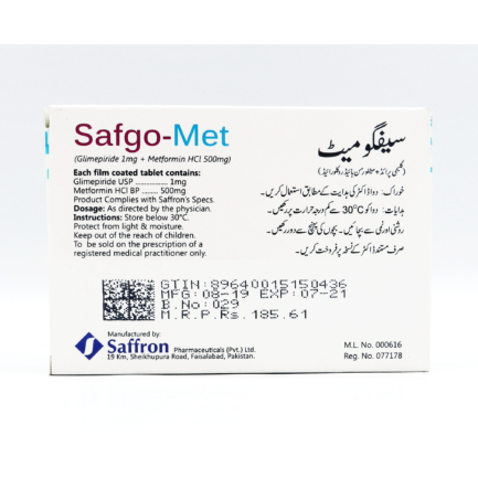 Safgo-Met Tab 1mg/500mg 3x10s