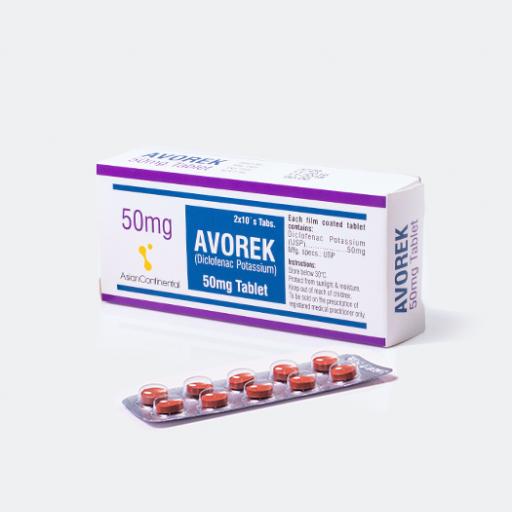Avorek tablet FC 50 mg 20's