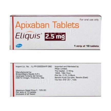 Eliquis 2.5mg 60 Tablets