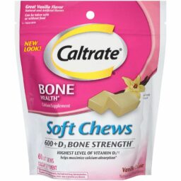 Caltrate Calcium & Vitamin D Supplement, 600+D, 60 Soft Chews Vanilla Creme