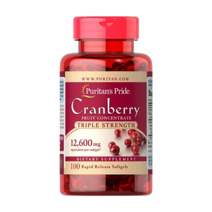 Puritans Pride Cranberry fruit concentrate triple strength 12,600mg 100 softgels
