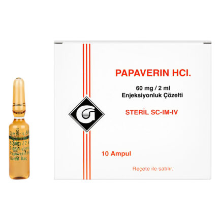 Papaverine HCL injection 60mg 10 Amp